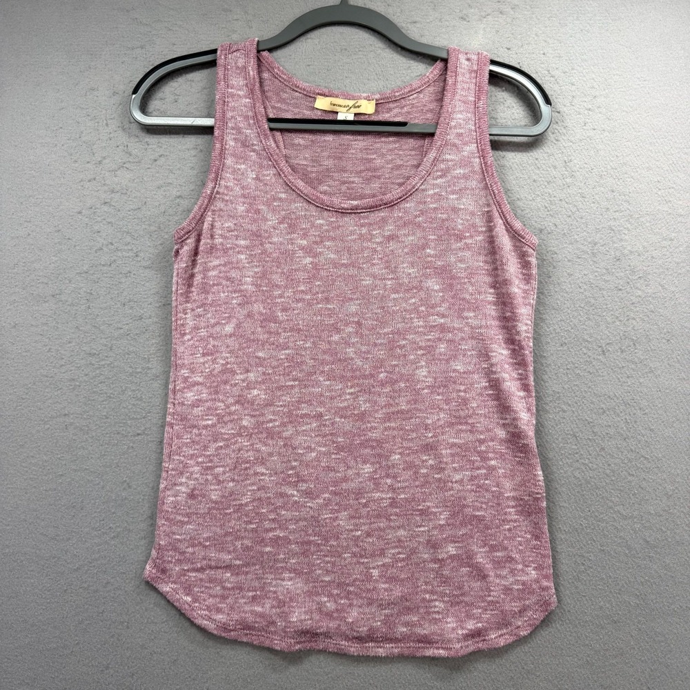 Francesca's Free Racerback Tank Top Women Small Heather Pink Wide Strap Pullover